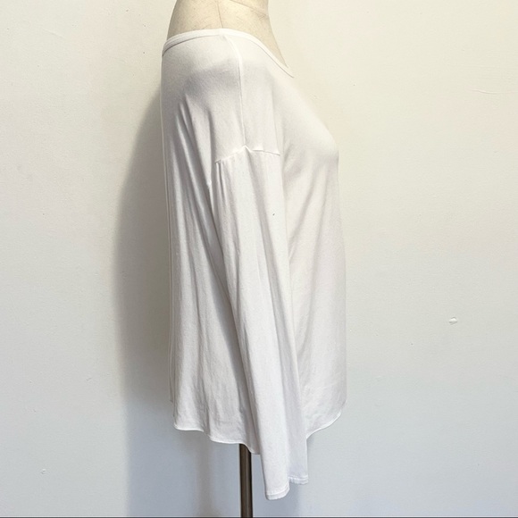 Theory Serah K White Knotted Long Sleeve Top Womens Size Medium - Picture 6 of 9